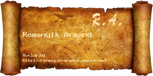 Remenyik Armand névjegykártya